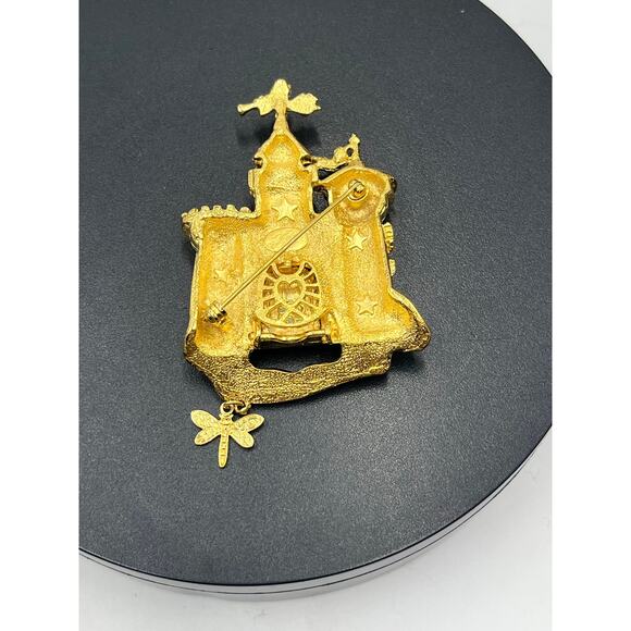Kirk's Folly Gold-Tone & Enamel
Fairytale Rapunzel Castle w/ Dragonfly Brooch - Picture 6 of 9